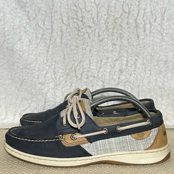 Sperry Womens Blue Leather TopSider Angelfish Boat Deck SlipOn Casual Shoes SZ 8 - Picture 2 of 11